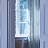 Needlepoint Stripe Fabric, Blue Teal