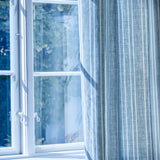 Needlepoint Stripe Fabric, Blue Teal