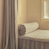 Polka Stripe Fabric, Creme-Noir