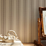 Vera's Stripe Wallpaper, Burgundy - Textile base