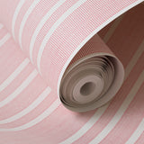 Needlepoint Stripe Wallpaper, Rouge