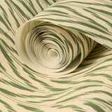 Painted Ikat Wallpaper, Green Earth