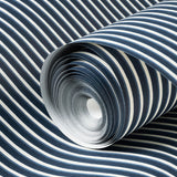 Painted Stripe Wallpaper, Indigo