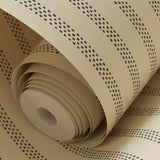 Polka Stripe Wallpaper, Creme-Noir