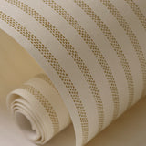 Small Polka Stripe Wallpaper, Gold - Textile base