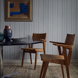 Needlepoint Stripe Wallpaper, Blue Teal