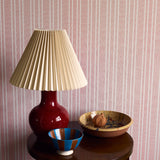 Needlepoint Stripe Wallpaper, Rouge
