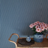 Painted Stripe Wallpaper, Indigo