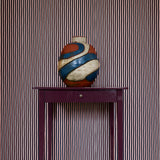 Painted Stripe Wallpaper, Orange-Noir