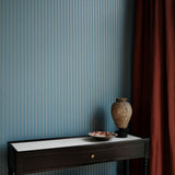 Polka Stripe Wallpaper, Paris Blue
