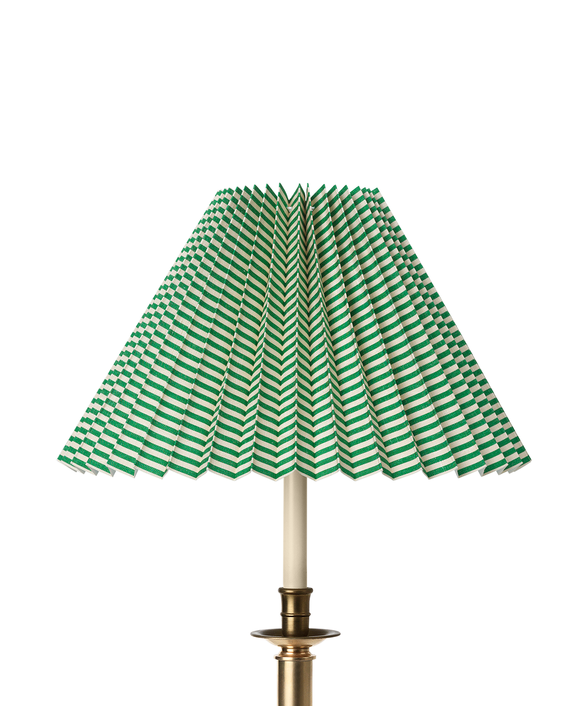 Moiré Stripe Pleated Lampshade, Emerald