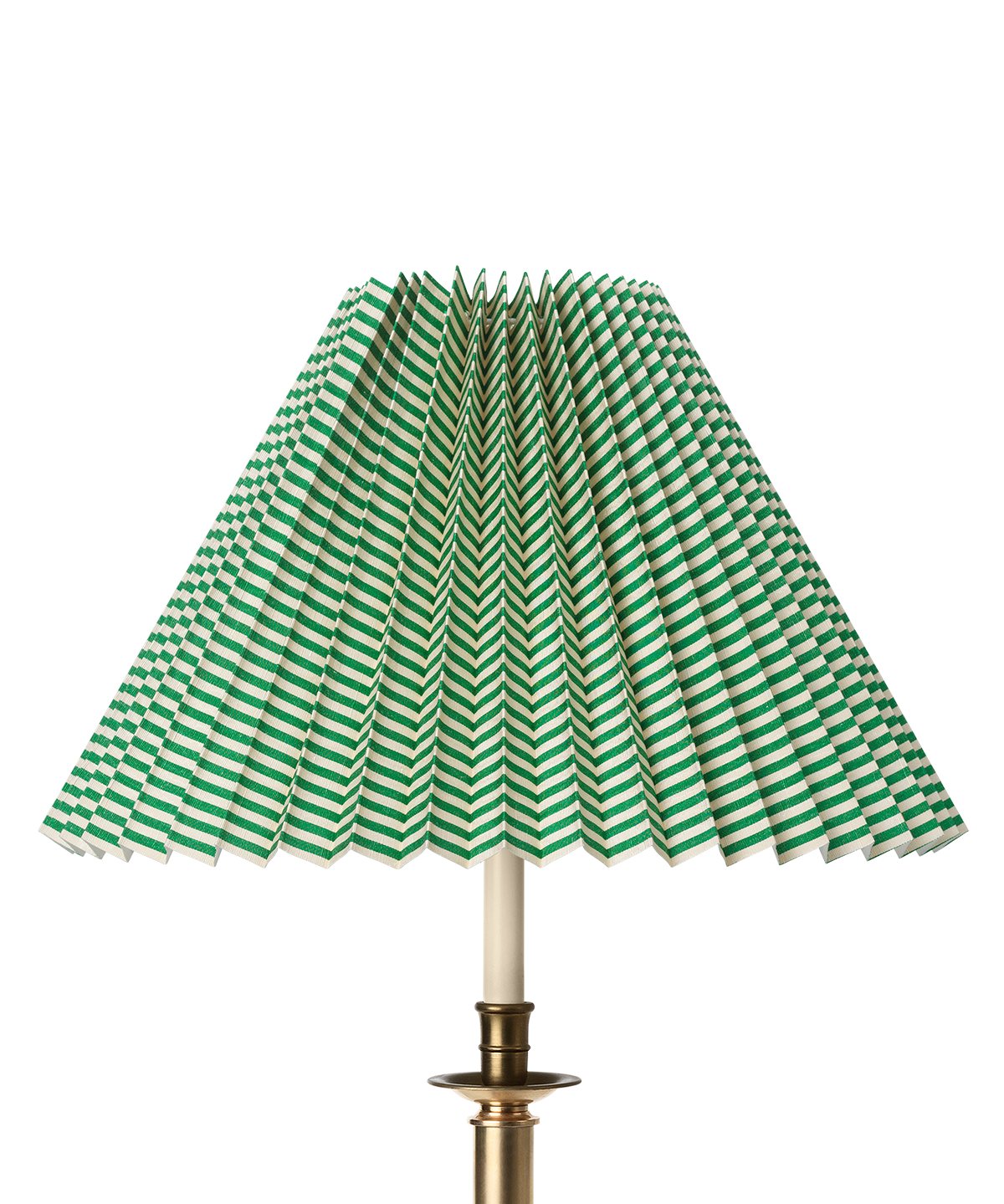 Moiré Stripe Pleated Lampshade, Emerald