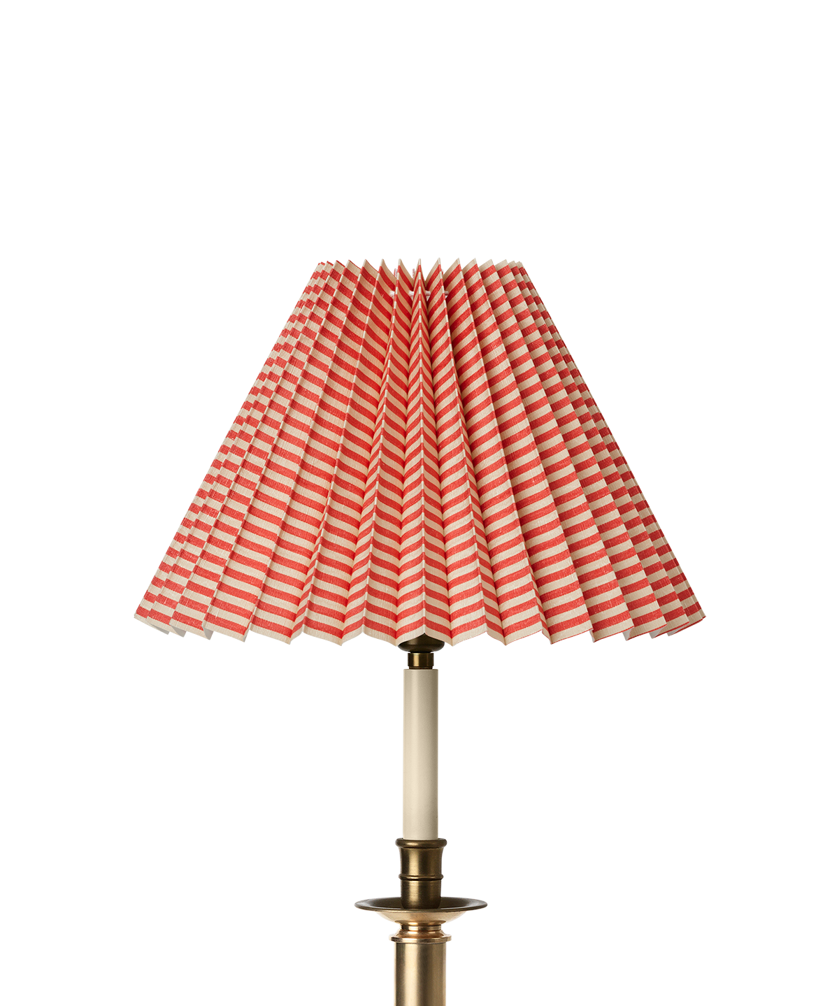 Moiré Stripe Pleated Lampshade, Scarlet