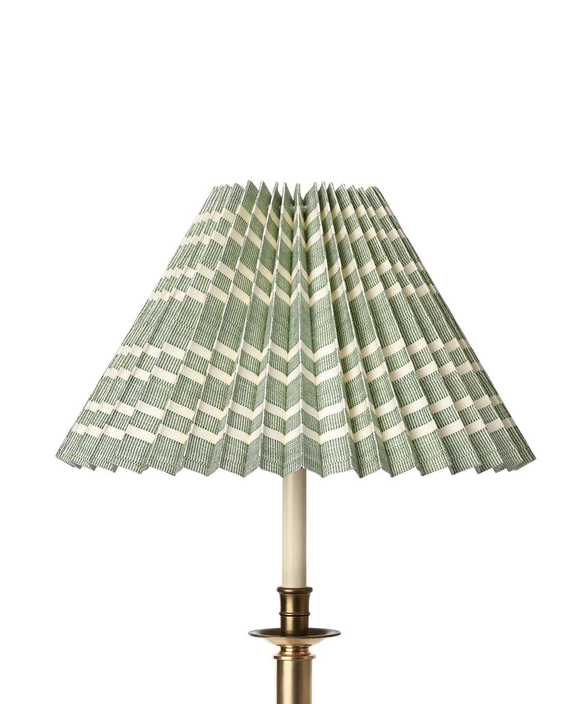 Needlepoint Stripe Pleated Lampshade, Green Earth
