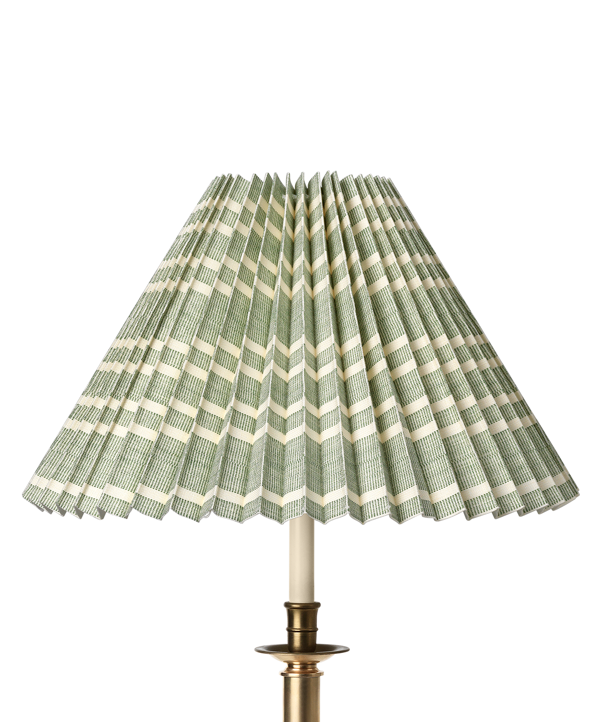 Needlepoint Stripe Pleated Lampshade, Green Earth