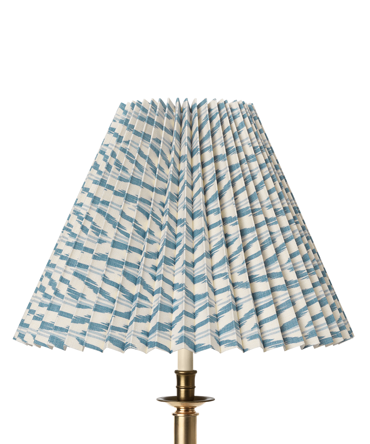 Painted Ikat Pleated Lampshade, Azurite