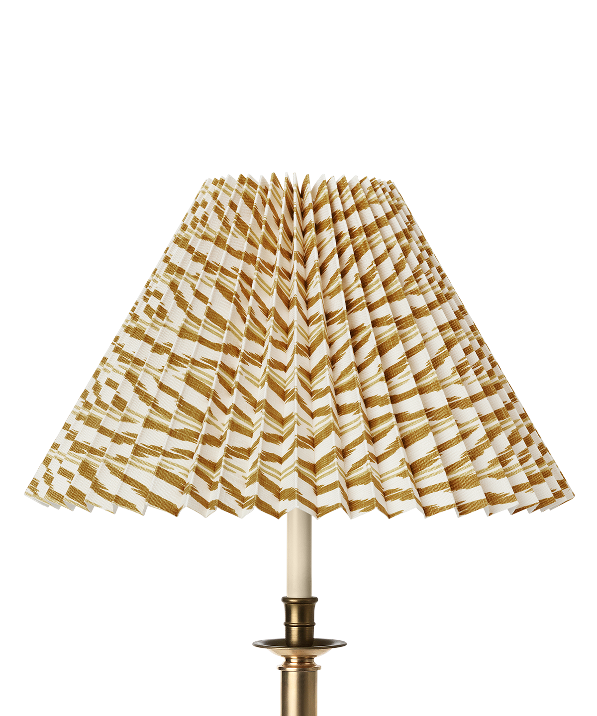 Painted Ikat Pleated Lampshade, Ochre