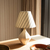 Polka Stripe Empire Card Lampshade S18, Crème Noir