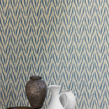Painted Ikat Wallpaper, Azurite