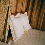 Painted Thread Sage Ruffled Cushion, 45 x 45