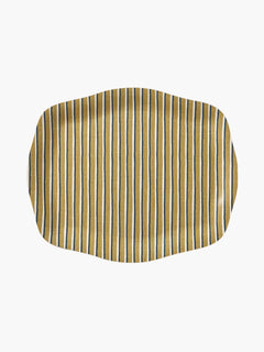 The Family Tray, Curved  - Painted Stripe, Mustard