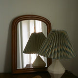 Moiré Stripe Pleated Lampshade, Blue Porcelain