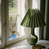 Moiré Stripe Pleated Lampshade, Emerald