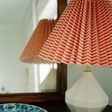 Moiré Stripe Pleated Lampshade, Scarlet