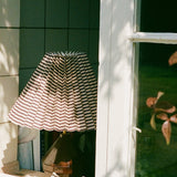Moiré Stripe Pleated Lampshade, Plum