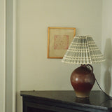 Needlepoint Stripe Pleated Lampshade, Charcoal
