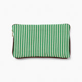 Moiré Stripe Clutch, Emerald