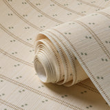 Cross Stitch Wallpaper, Green-Ochre - Grasscloth