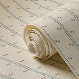 Cross Stitch Wallpaper, Indigo-Plum - Grasscloth