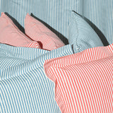 Moiré Stripe Fabric, Scarlet