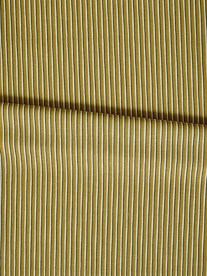 Painted Stripe Fabric, Mustard – Helene Blanche Fabrics & Wallpapers