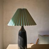Moiré Stripe Pleated Lampshade, Emerald