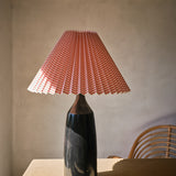 Moiré Stripe Pleated Lampshade, Scarlet