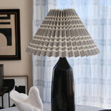 Needlepoint Stripe Pleated Lampshade, Charcoal