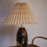 Needlepoint Stripe Pleated Lampshade, Ochre