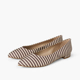 Madame Blanche Point Flats, Moiré Stripe Plum
