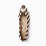 Madame Blanche Point Flats, Moiré Stripe Plum
