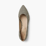 Madame Blanche Point Flats, Moiré Stripe Ebony