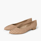 Madame Blanche Pointy Flats, Moiré Stripe Amber