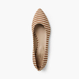 Madame Blanche Pointy Flats, Moiré Stripe Amber