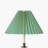 Moiré Stripe Pleated Lampshade, Emerald