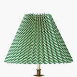 Moiré Stripe Pleated Lampshade, Emerald