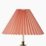 Moiré Stripe Pleated Lampshade, Scarlet