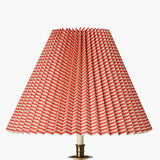 Moiré Stripe Pleated Lampshade, Scarlet