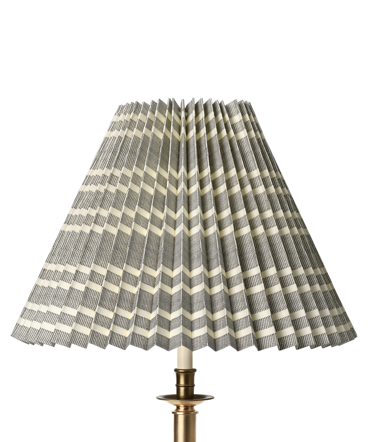 Needlepoint Stripe Pleated Lampshade, Charcoal