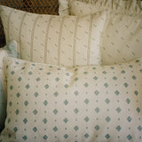 Cross Stitch Green Ochre Cushion, 45x45cm